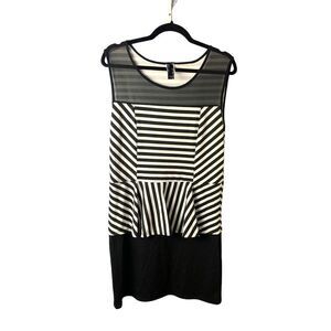 Black and White Peplum Dress